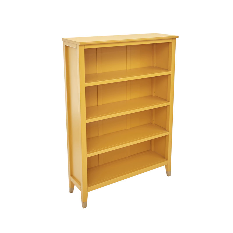 Bookcase, (4 Shelves) 50" H x 35" W x 12" D, Mustard
