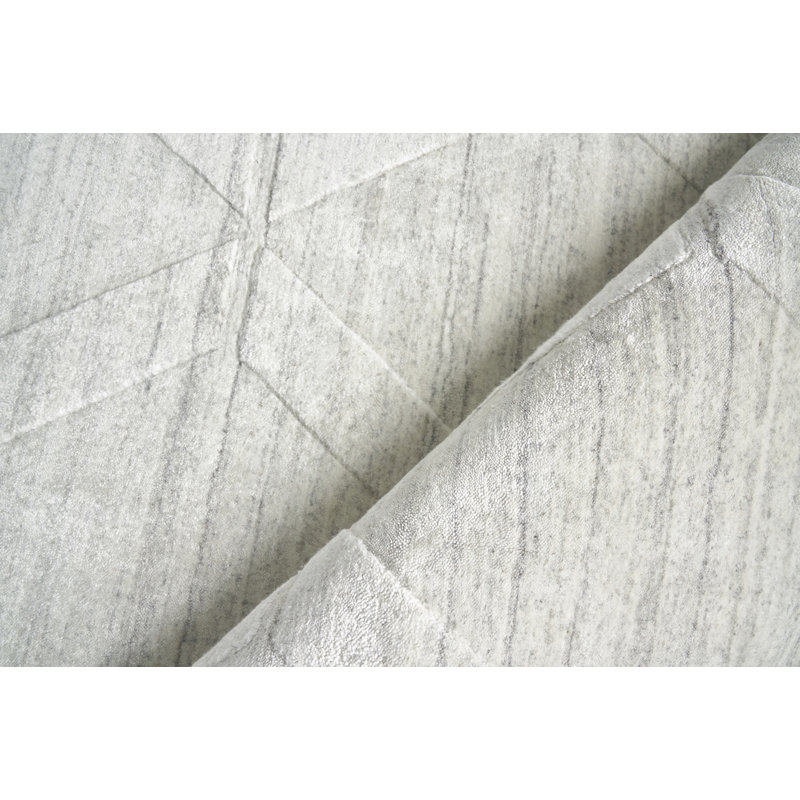 Lotus Handmade Wool/Bamboo Silk, Ivory Area Rug, Rectangle 10' x 14'