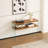 MDF Console Table, Big Side Table, Walnut Tempered Glass Desk,Entry Table