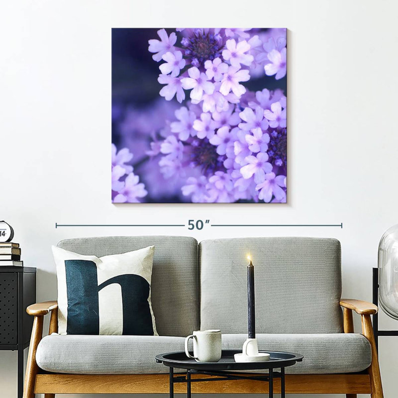 Harnek fleurs mauves, H 30 po x l 30 po