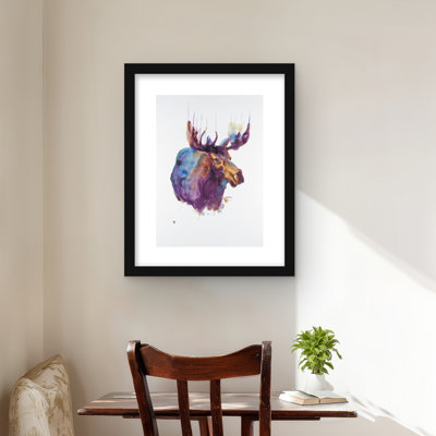 «Abstract Moose - Contemporary Man Cave», reproduction d'art encadrée