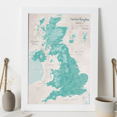 UK as Art Map - Tarragon 1 Piece Wall Art