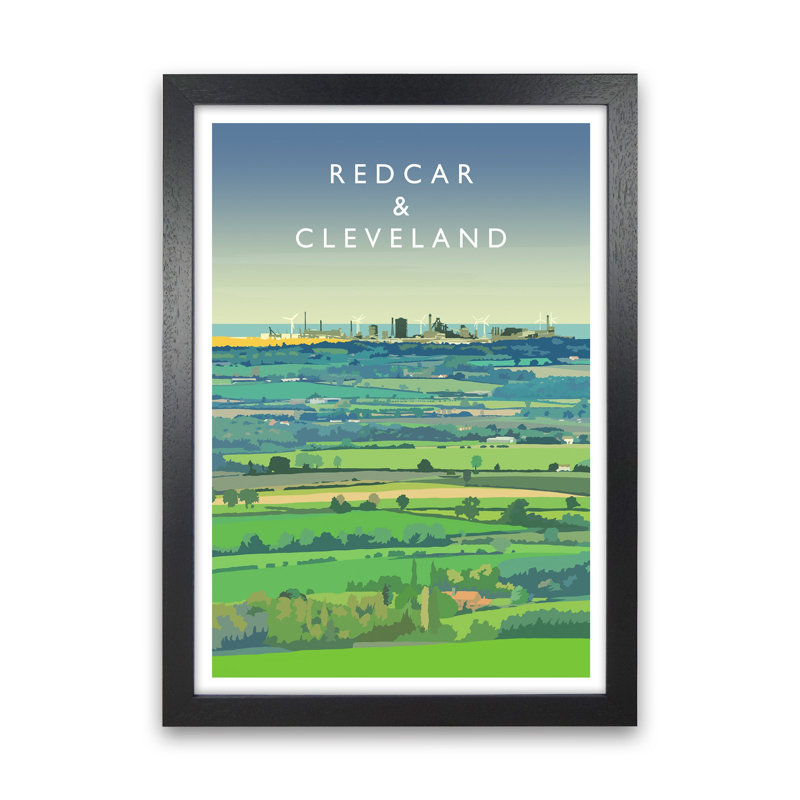 Redcar And Cleveland by Richard O'Neill - Print, Black Framed, 46cm H x 34cm W x 3cm D