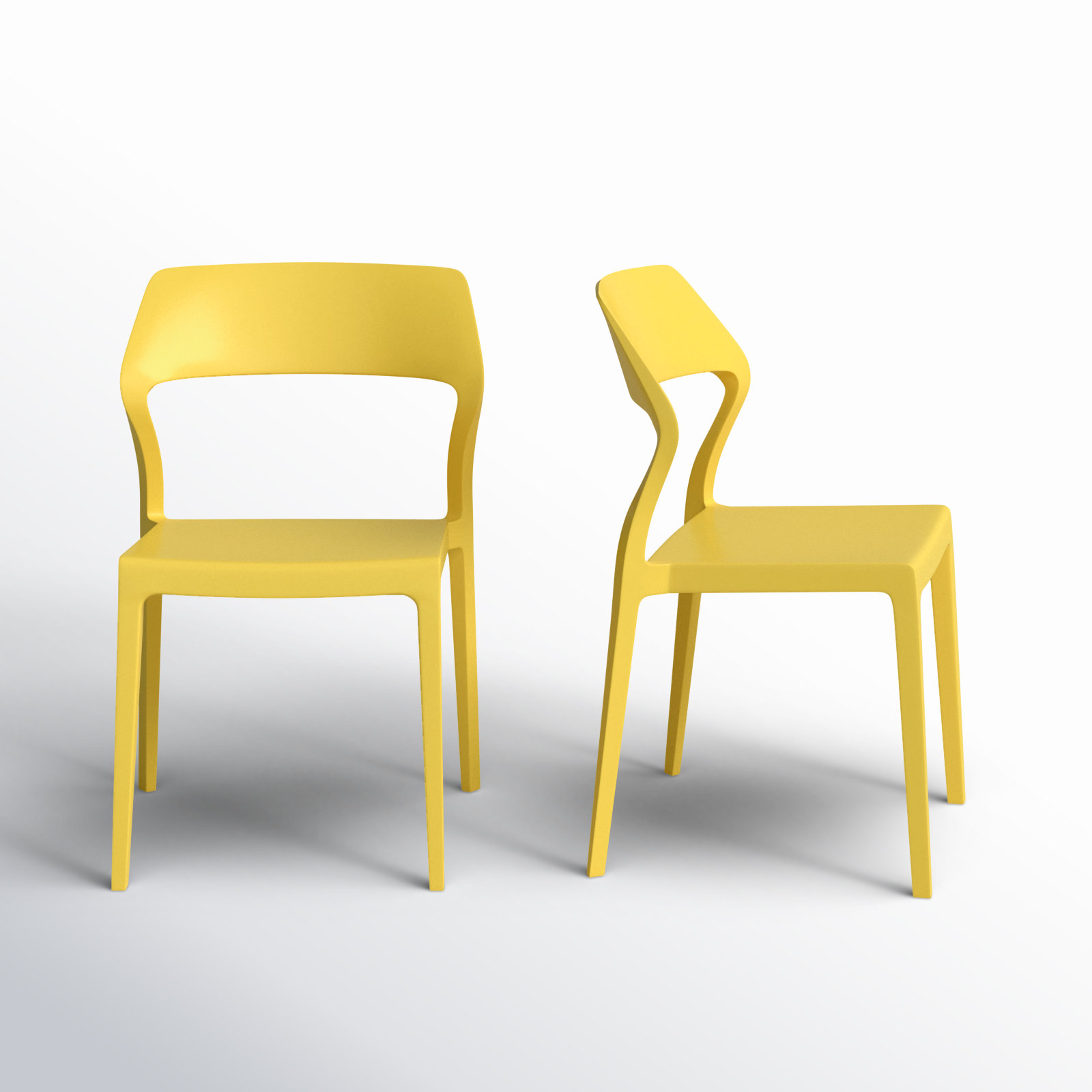 Farrah Stackable Patio Side Chair, Yellow