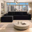 Canapé modulaire Cloud avec méridienne en forme de L, canapé modulaire moderne avec siège profond, fauteuils rembourrés pour la chambre à coucher du salon, aucun assemblage requis, noir-350195800
