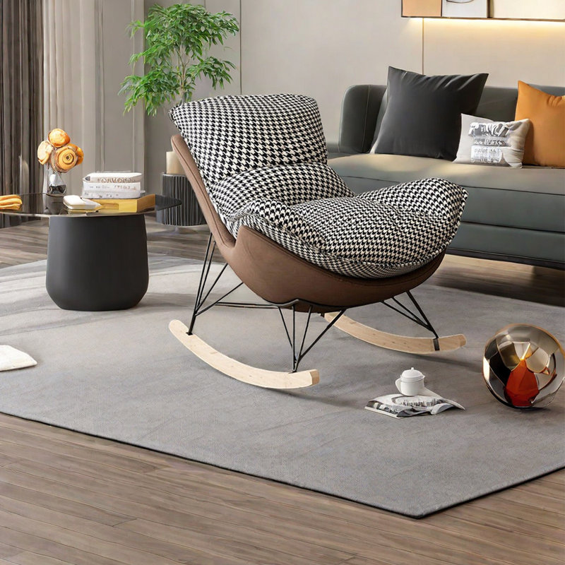 Chaise berçante en métal au carbone