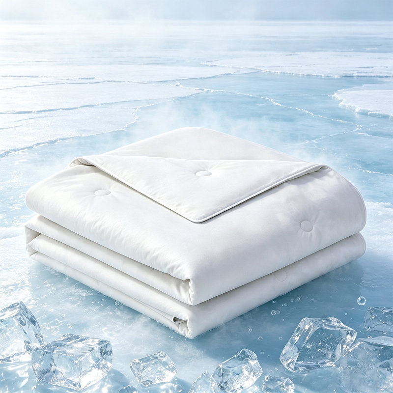 Summer Cooling Comforter, All-Season Silky Smooth Lightweight & Breathable Quilt for Hot Sleepers with Q-Max 0.45 Technology, Temperature Regulating White Cooling Blanket for Night Sweating Relief, Available in Twin