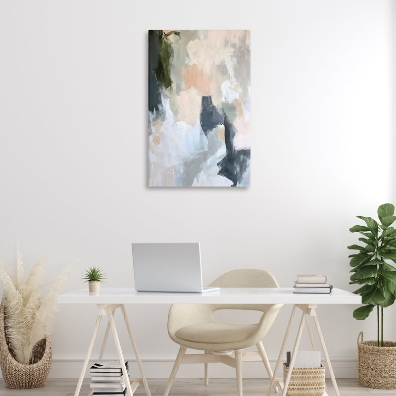 Art mural sur toile abstrait Moody Impressionist, design par LSR Creative Studio, H 24 po x l 36 po
