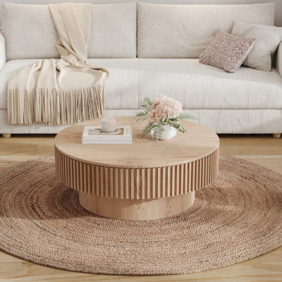 Table basse ronde avec rangement