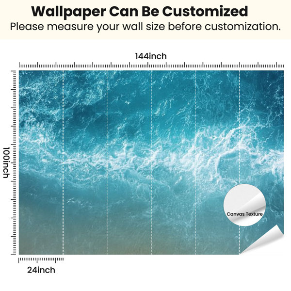 Dovecove Peel and Stick Wallpaper Wall Mural Sea Waves ocean wave ...