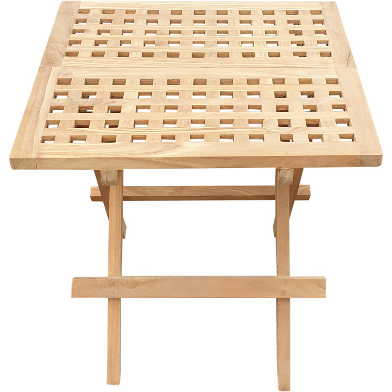 Tabouret de douche pliant carré en bois de teck Havana