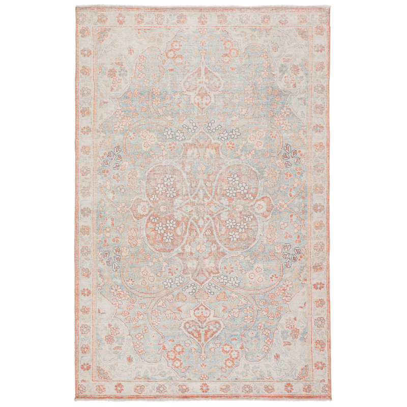 Tapis oriental orange / bleu, Rectangle 6 pi x 9 pi