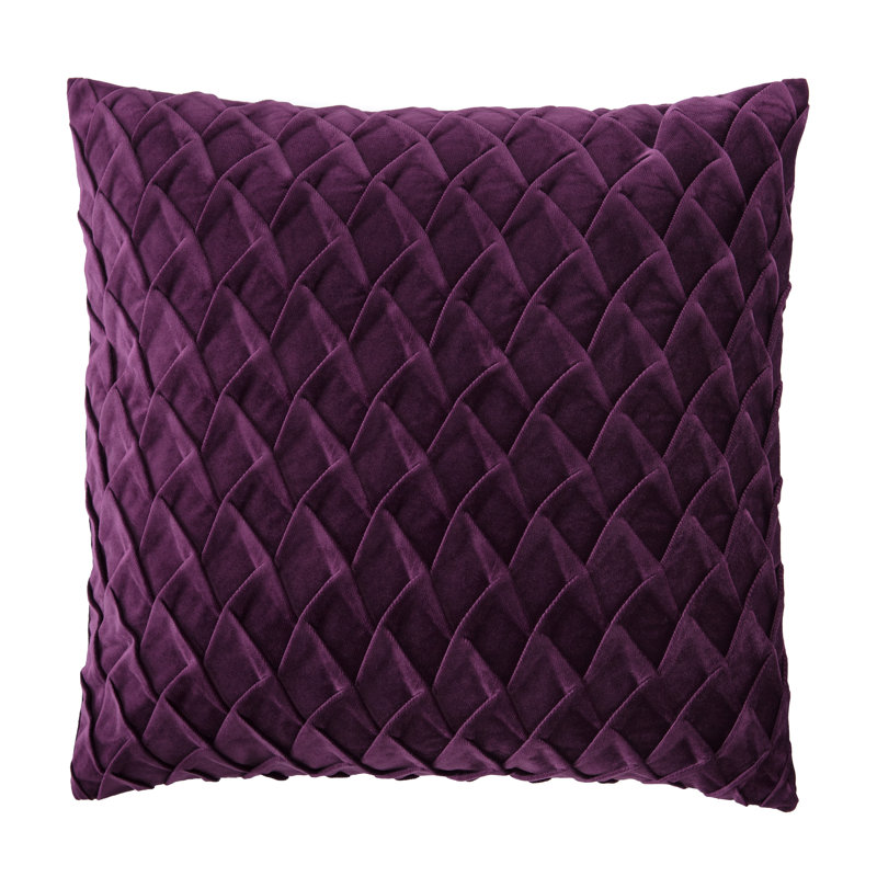 Chanasya Gem Textured Velvet Decorative Throw Pillow Cover, Plum
