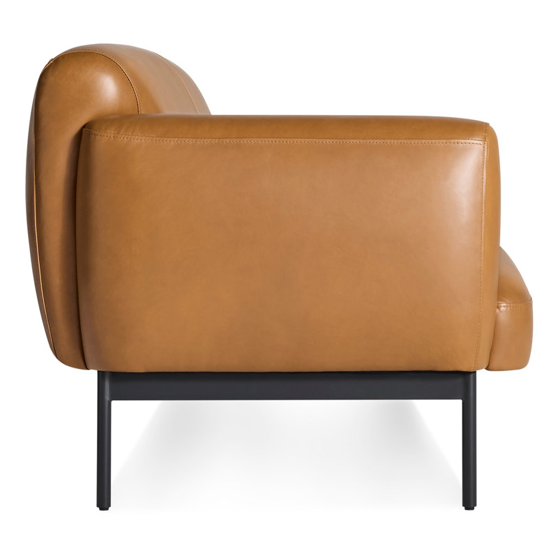 Puff Puff Leather Sofa, 31" H x 67" W x 35" D