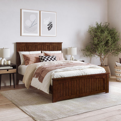 Francoise Solid Wood Low Profile Platform Bed with Matching Footboard & Built-in Device Charger