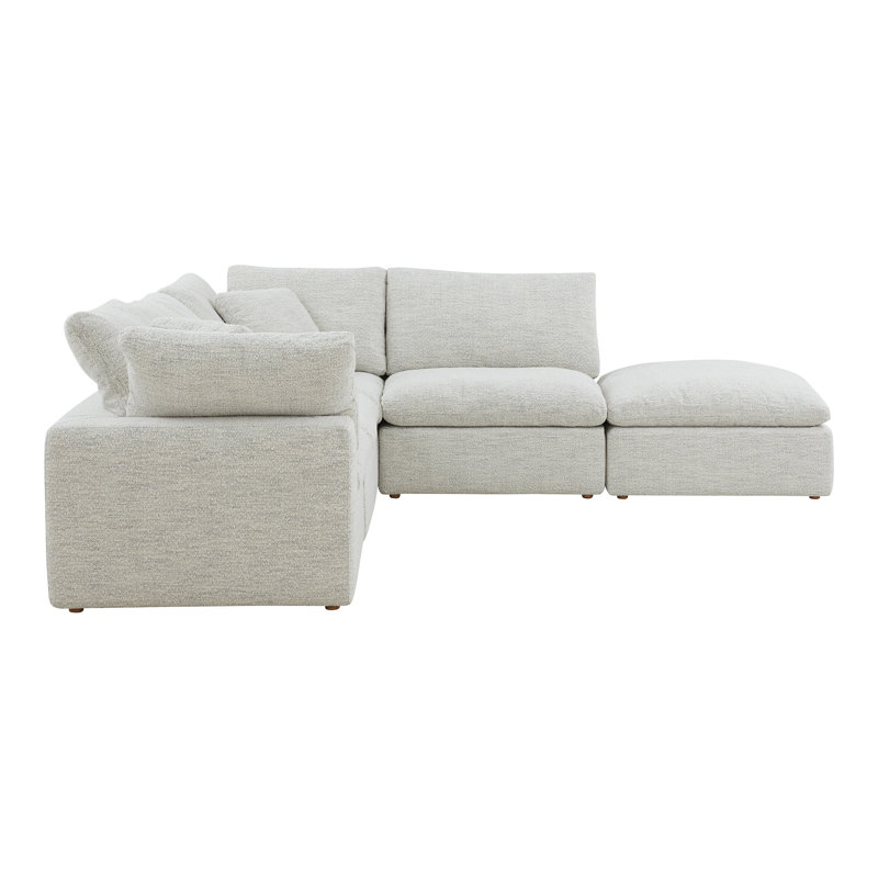 Canapé modulaire en tissu performance 5 pièces Armand, Gris clair Livesmart®