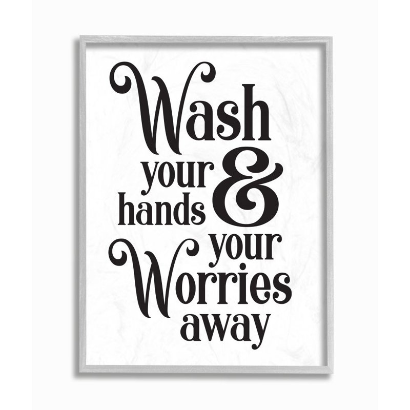 «Wash Your Hands and Worries Bathroom Room Clean» par Ziwei Li - impression d'art graphique, H 14 po x l 11 po