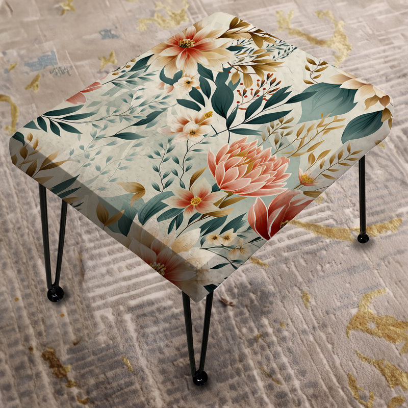 Enchanted Lotus Gardens Botanical Pattern - Floral Rectangle Ottoman