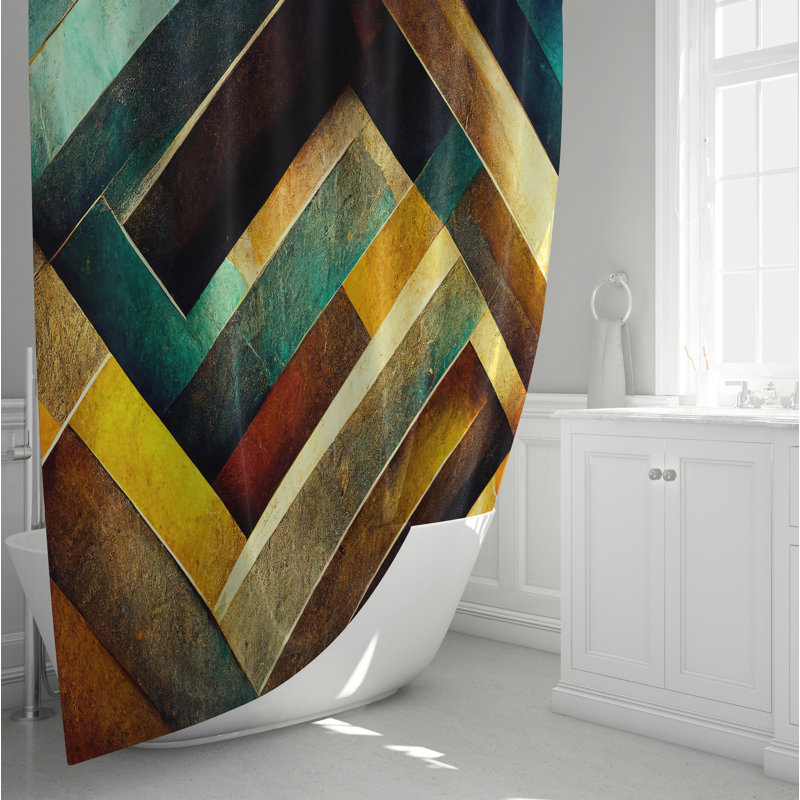 Rideau de douche abstrait, H 72 po x l 70 po