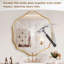Miroir en forme de pétale-hexagone avec cadre doré - pour la salle de bain, la chambre à coucher, le salon et le vestibule-285864128-285864130