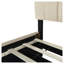 Grand lit plateforme tapissier en velours avec lit gigogne simple et tiroirs de rangement - beige
