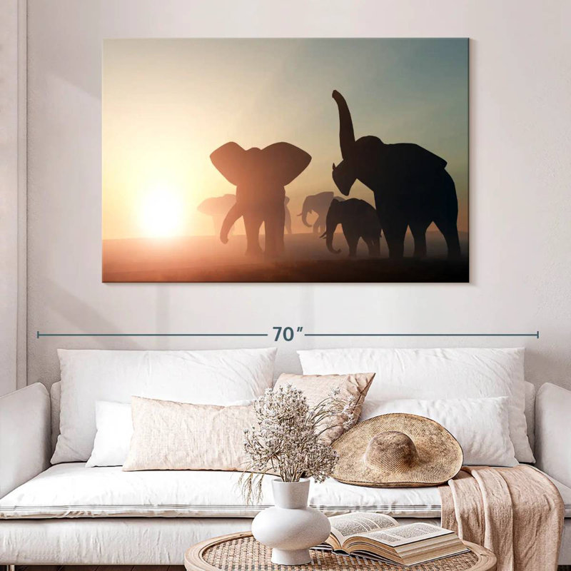 Brampt Wild Elephants, 34" H x 51" W