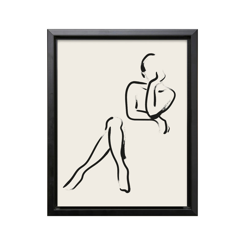 Silhouette féminine n ° 1, Black Framed, Canvas, 12"H x 16"W