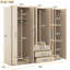 Rangement pour garde-robe en bois à 6 portes avec 6 grands tiroirs-248944995
