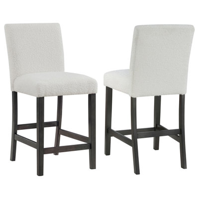 Alora Counter Height Dining Chair Set Of 2, Boucle, Charcoal Gray -  Benjara, BM319036