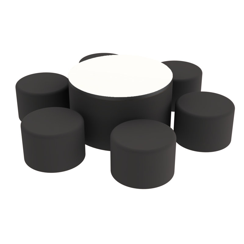 Ensemble de repose-pieds rond de 30 po avec siège rond de 12 po Pro Series Pro Series, Noir / tableau blanc / noir