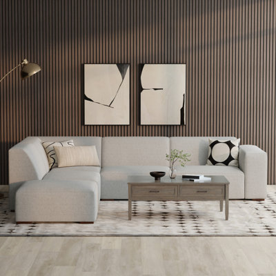 Ensemble de canapé modulaire d'angle et de repose-pieds Rex