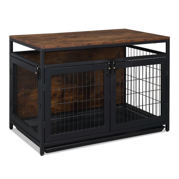 Tucker Murphy Pet™ Pet Crate End Table With Water-Resistant Cushion,  Double-Door Dog Crate Furniture For Large Medium Small Dogs, Wooden Wire  Pet Kennel For Indoor Use, White & Reviews - Wayfair Canada