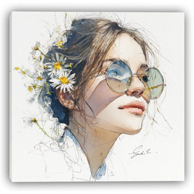 Sunlit Daisy Radiance Wrapped Canvas Wall Art