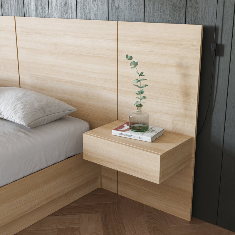 Floating Nightstand Extension Panels (Set of 2), Beige
