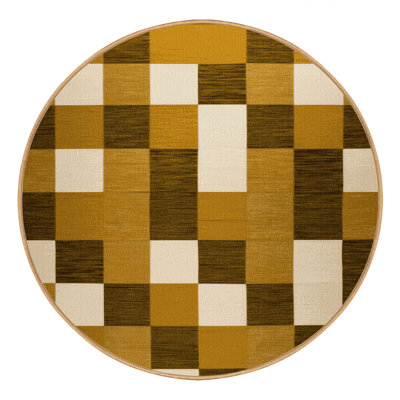 Machine Washable Botanical Brown Area Rug
