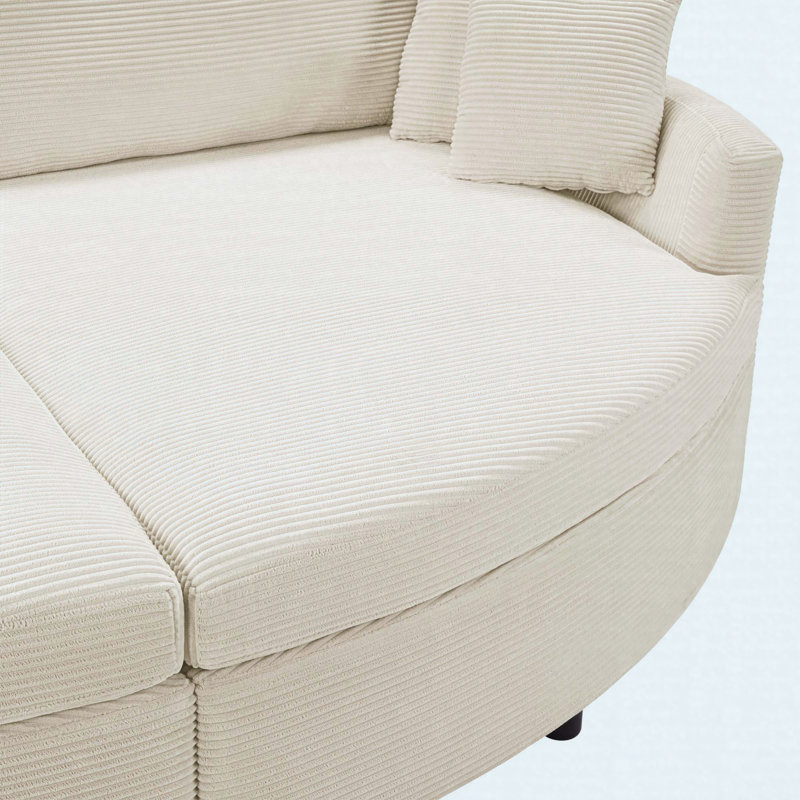 Canapé-lit surdimensionné double 102,3 po, Beige