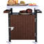 Chariot de barbecue extérieur avec espace de rangement - Roulettes de service mobiles et support pour barbecue, table en acier inoxydable pivotante à 360°