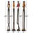 Polystone Tall Long Legged Jazz Band Musician Decorative Brown Sculpture with Black Base Stand Set-593679829-593679828