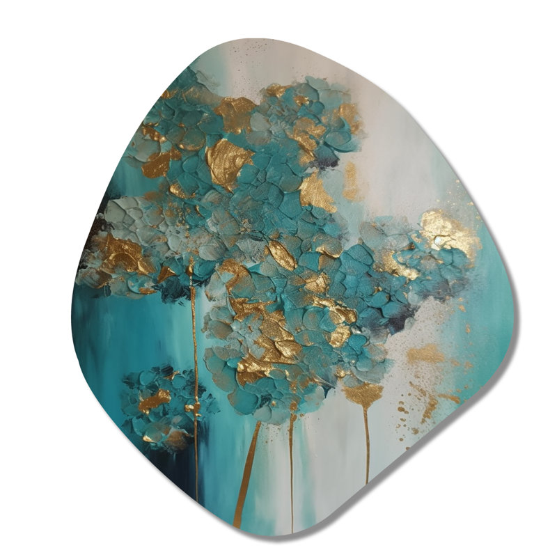 Cheltenham - Hydrangea, forme nébuleuse, art mural asymétrique en métal, H 28 po x l 25 po
