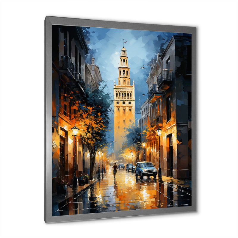 Giralda I, Espagne, Espagne - impression, H 44 po x l 34 po x P 1,5 po, Cadre photo argenté