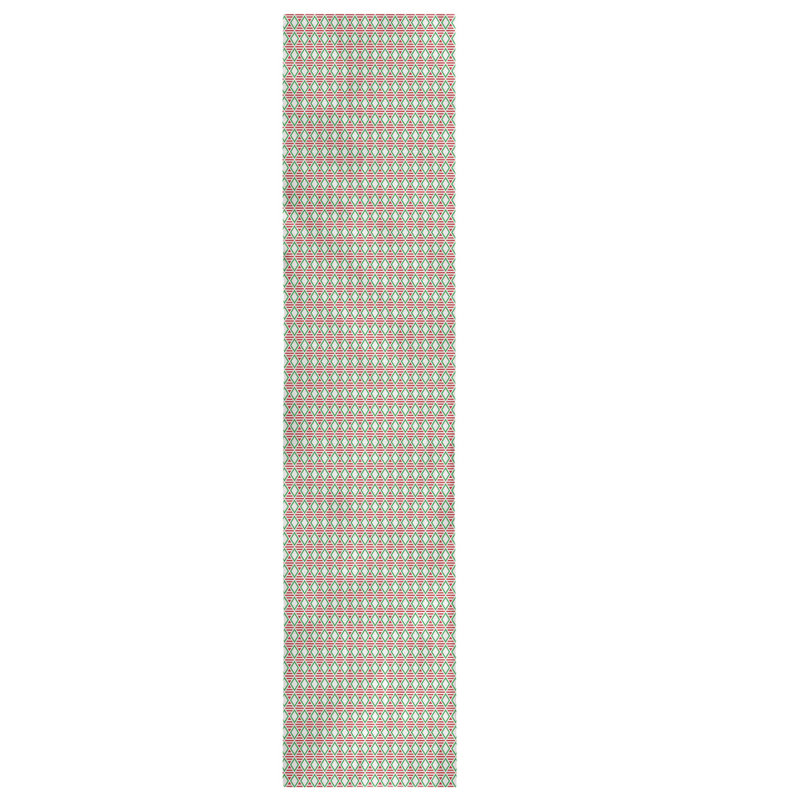 Chemin de table à carreaux fêtes hol, L 90 po x l 16 po, Rouge / vert clair, Polyester