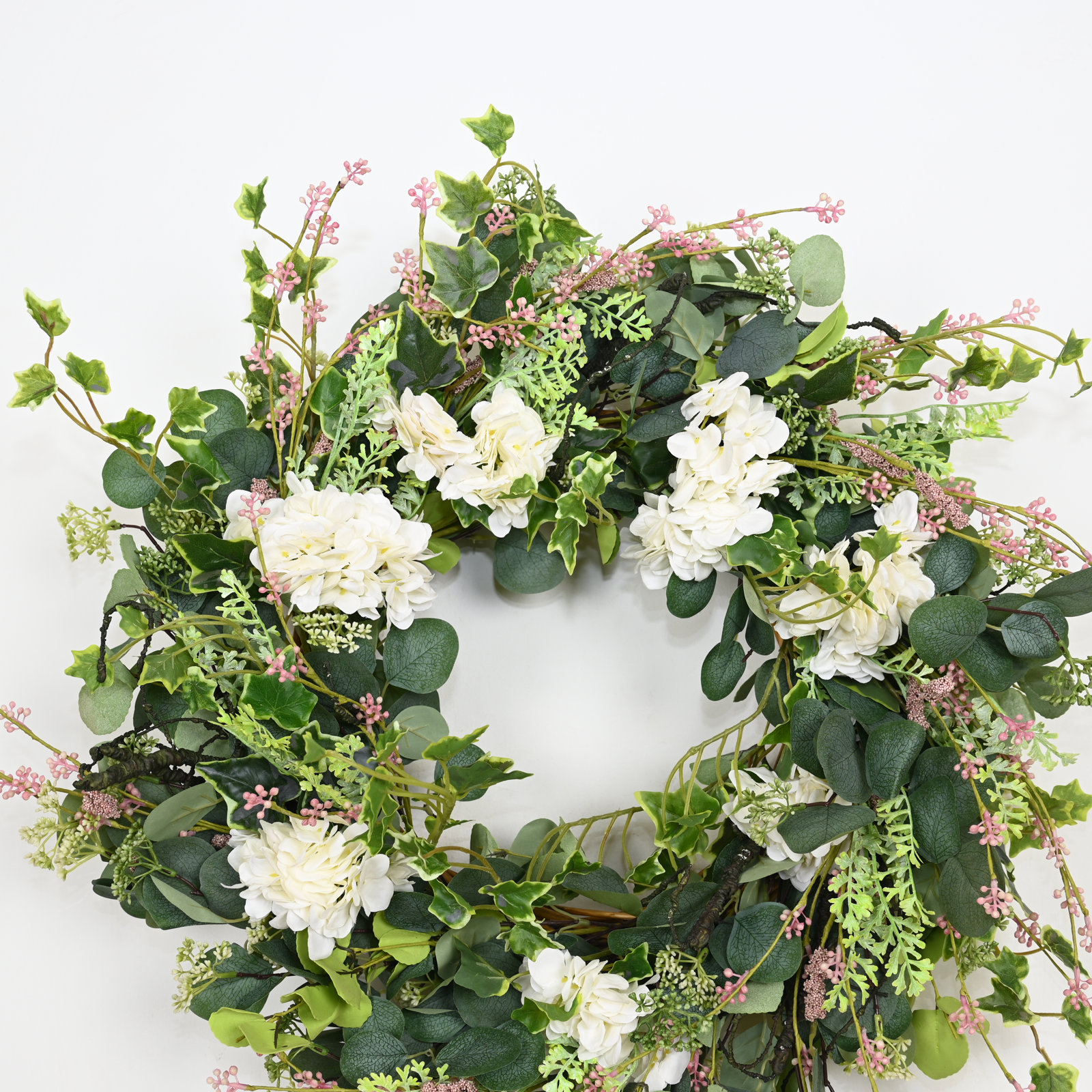 26" Handcrafted Eucalyptus Hydrangea Wreath