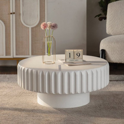 Table de rangement ronde cannelée
