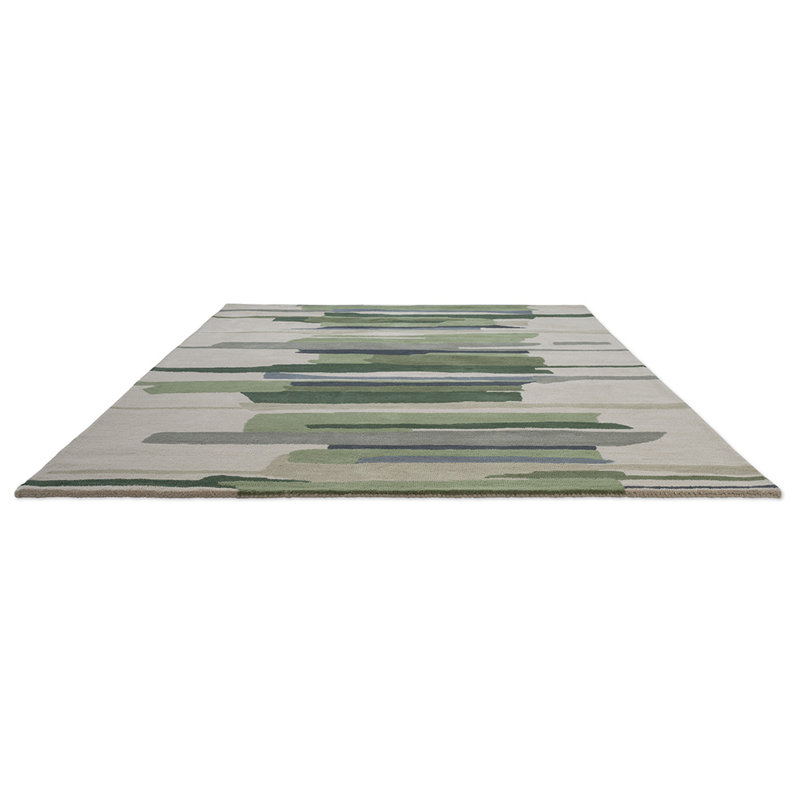 Zeal Handmade Wool Abstract Area Rug, Forest, Rectangle 6'7 x 9'2