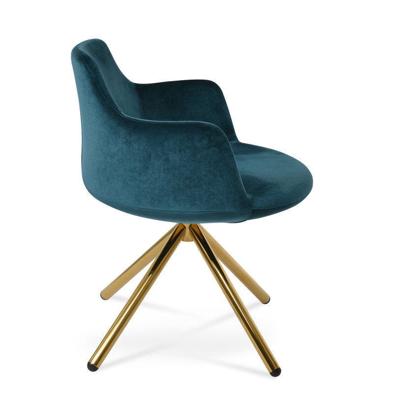 Chaise avec accoudoirs Dervish, Noir, Or