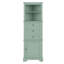 Grande armoire d'angle triangulaire avec trois tiroirs et tablettes personnalisables pour la cuisine de la salle de bain-117531014