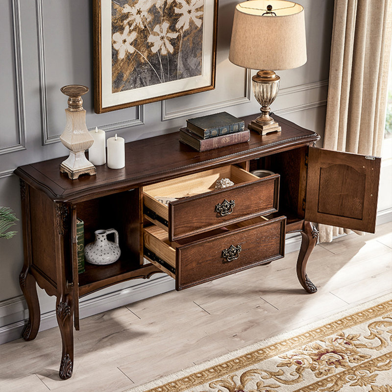 Armoire de hall d'entrée rétro en bois massif Retro, H 32,68 po x l 55,12 po x P 15,75 po