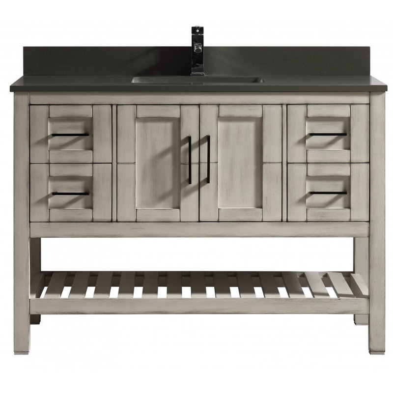 Base de meuble-lavabo simple 47 po seulement, Gris antique