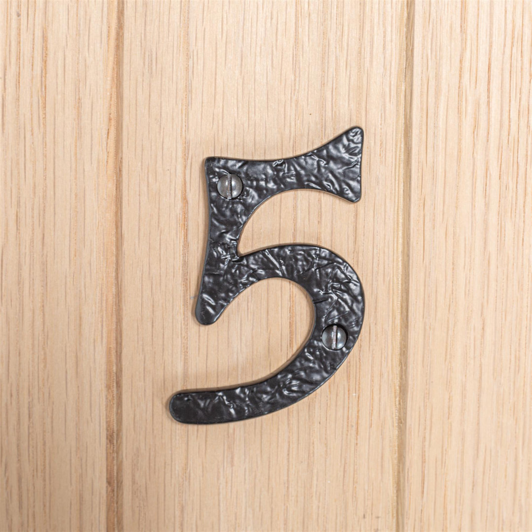 Hammer & Tongs - Rustic Iron Numeral - Number 5 - H85mm - Raw