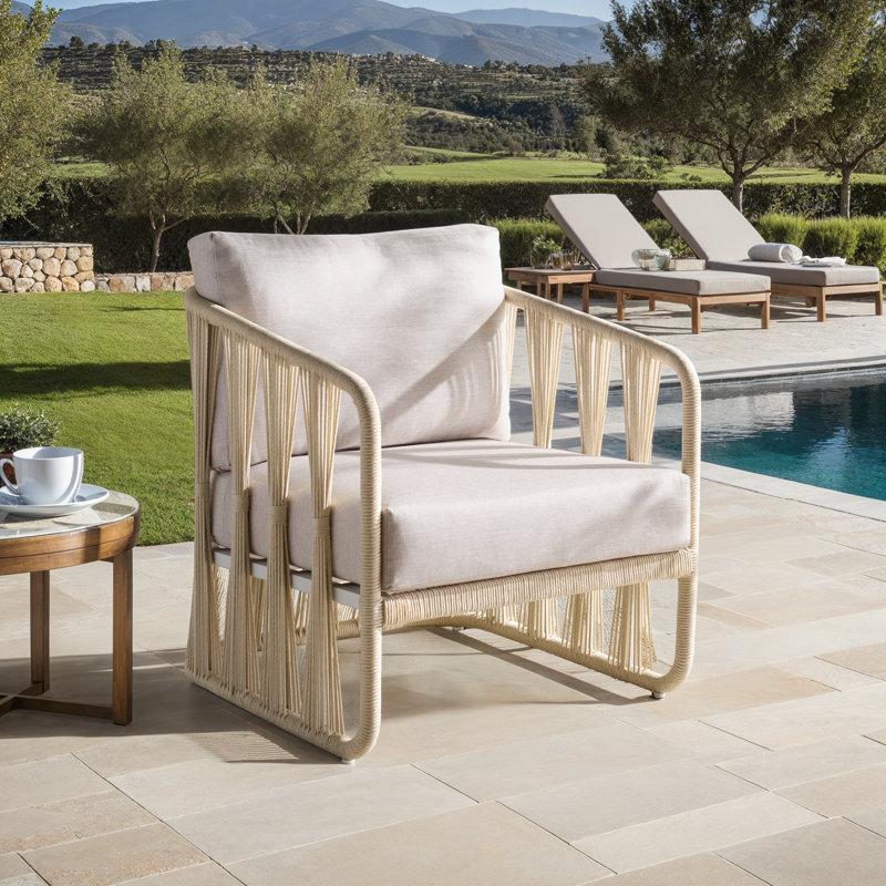 Franklyn Rope And Aluminum Patio Chair, White